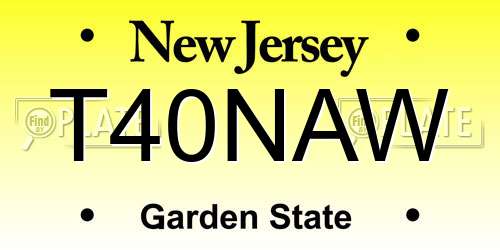 T40NAW New Jersey License Plate