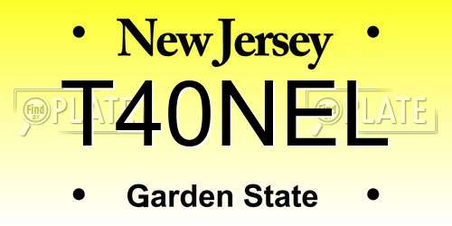 T40NEL New Jersey License Plate