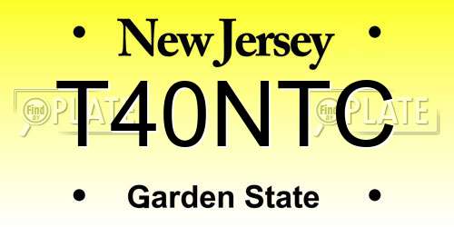 T40NTC New Jersey License Plate