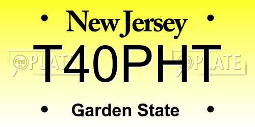T40PHT New Jersey License Plate