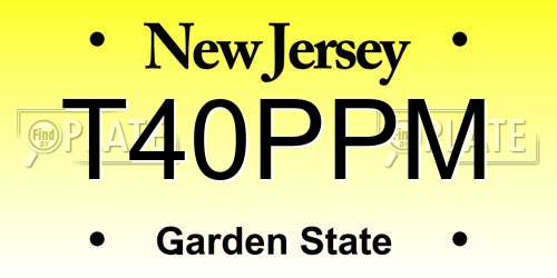 T40PPM New Jersey License Plate