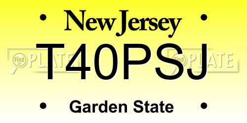 T40PSJ New Jersey License Plate
