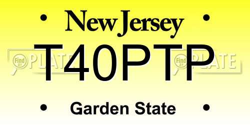 T40PTP New Jersey License Plate
