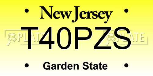 T40PZS New Jersey License Plate