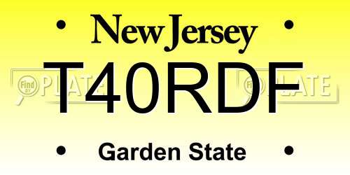 T40RDF New Jersey License Plate