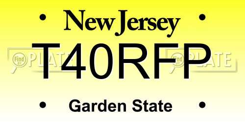 T40RFP New Jersey License Plate