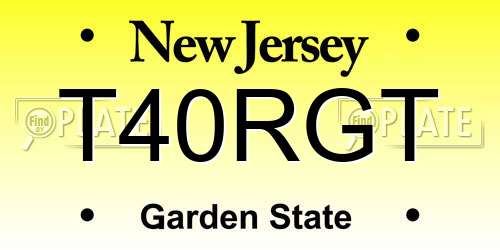 T40RGT New Jersey License Plate