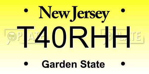 T40RHH New Jersey License Plate