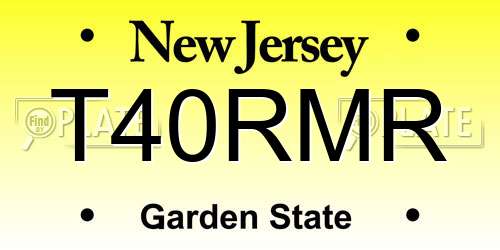 T40RMR New Jersey License Plate