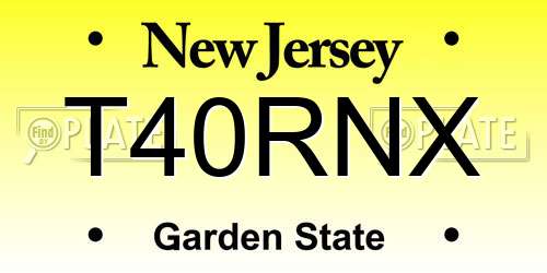 T40RNX New Jersey License Plate