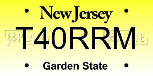 T40RRM New Jersey License Plate