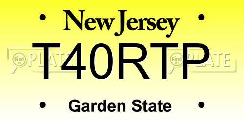 T40RTP New Jersey License Plate