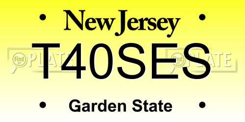 T40SES New Jersey License Plate
