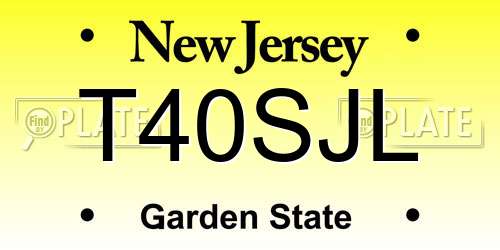 T40SJL New Jersey License Plate