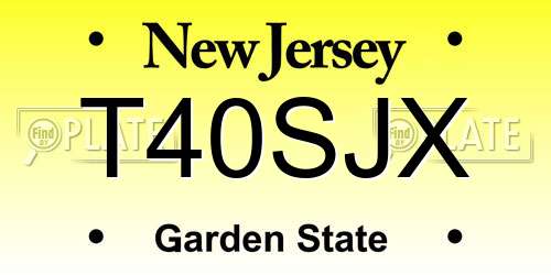 T40SJX New Jersey License Plate