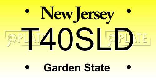 T40SLD New Jersey License Plate