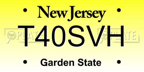 T40SVH New Jersey License Plate