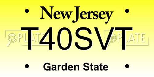 T40SVT New Jersey License Plate