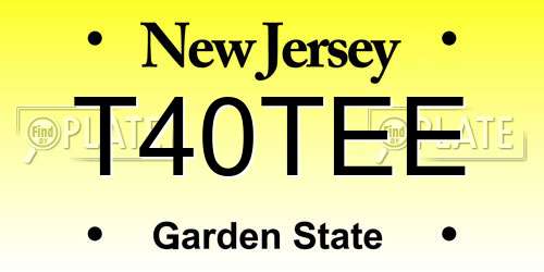 T40TEE New Jersey License Plate