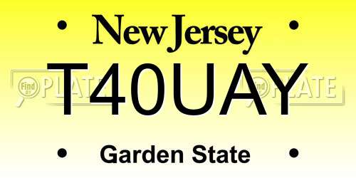 T40UAY New Jersey License Plate