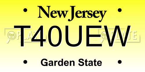 T40UEW New Jersey License Plate