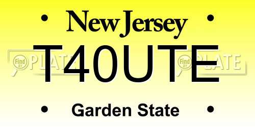 T40UTE New Jersey License Plate