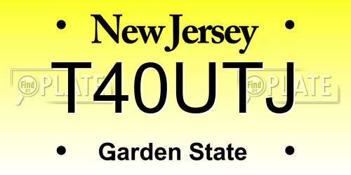 T40UTJ New Jersey License Plate