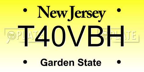 T40VBH New Jersey License Plate