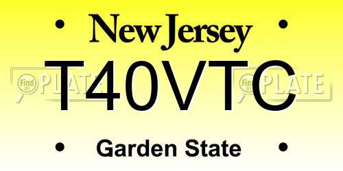 T40VTC New Jersey License Plate