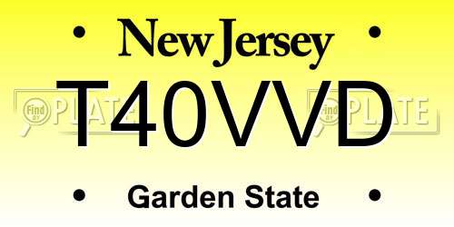 T40VVD New Jersey License Plate