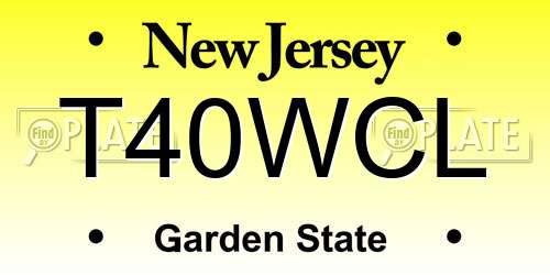 T40WCL New Jersey License Plate