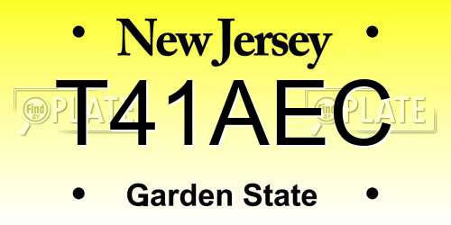 T41AEC New Jersey License Plate