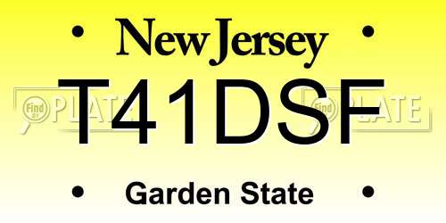 T41DSF New Jersey License Plate
