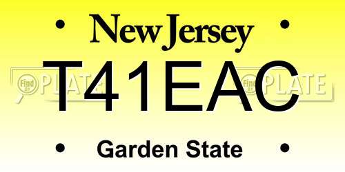 T41EAC New Jersey License Plate