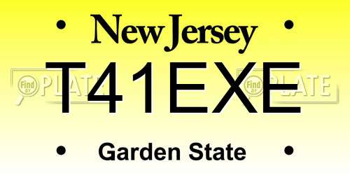 T41EXE New Jersey License Plate