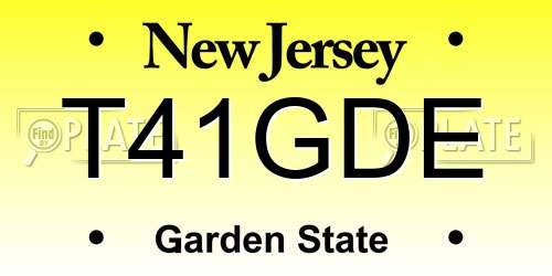 T41GDE New Jersey License Plate