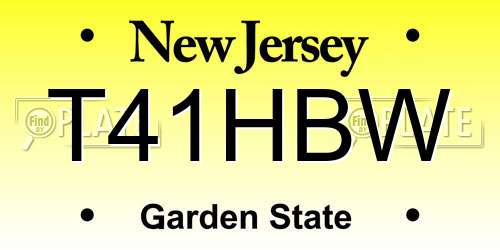 T41HBW New Jersey License Plate