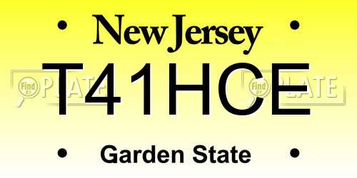 T41HCE New Jersey License Plate