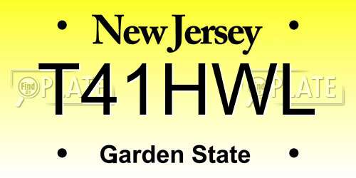 T41HWL New Jersey License Plate