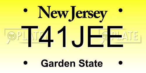 T41JEE New Jersey License Plate