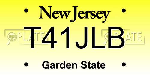 T41JLB New Jersey License Plate