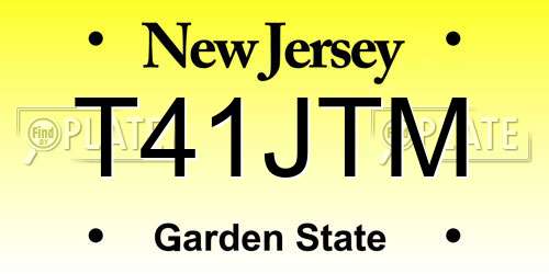 T41JTM New Jersey License Plate