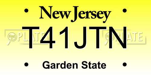 T41JTN New Jersey License Plate