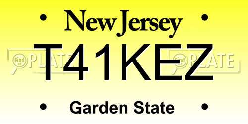 T41KEZ New Jersey License Plate