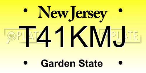 T41KMJ New Jersey License Plate