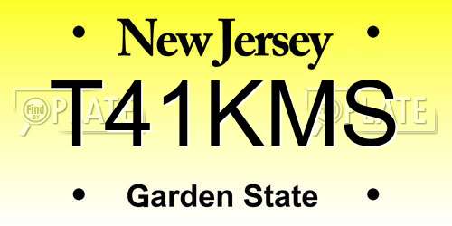 T41KMS New Jersey License Plate