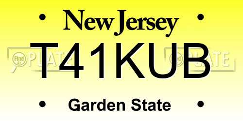 T41KUB New Jersey License Plate