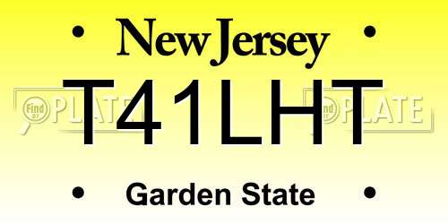T41LHT New Jersey License Plate