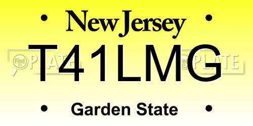 T41LMG New Jersey License Plate