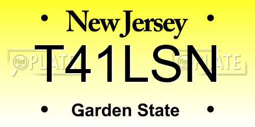 T41LSN New Jersey License Plate
